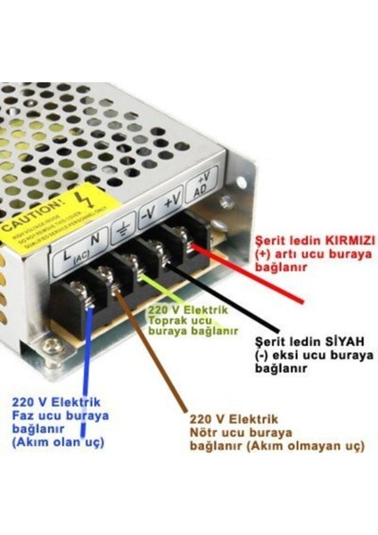 CT-2578 30 Amper 360 Watt Ultra Slim Şerit LED Trafosu Adaptörü