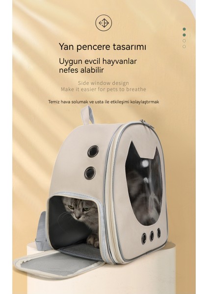 Düz Renkli Puderi Kedi Çantası Uzay Kapsülü Nefes Alabilen Omuzlar Kedi Sırt Çantası Büyük Kapasiteli Kedi Açık (Yurt Dışından) modelleri