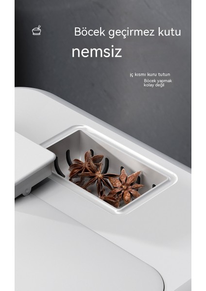 Pirinç Kovası Saklama Tankı Ev Hafif Lüks Gıda Sınıfı Kapalı Depolama Tankı Neme Dayanıklı Büyük Kapasiteli Tahıl Pirinç Silindir Pirinç Kutusu 15KG (Yurt Dışından)