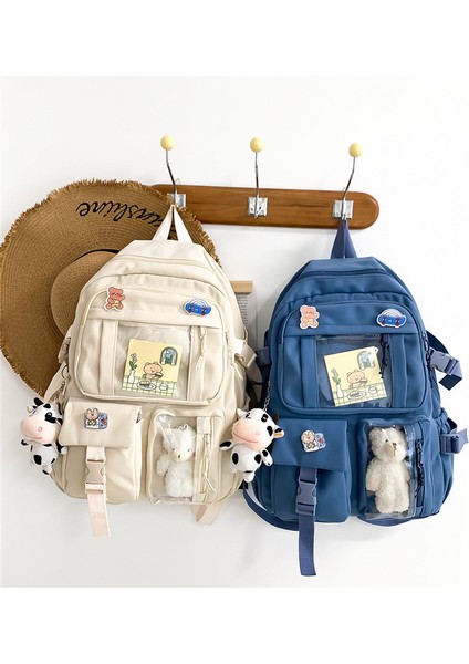 Çift Sırt 2023 Yeni Kore Trendy Minimalist Öğrenci Omuz Çantası Rahat Vahşi Bayan Sırt Çantası (Yurt Dışından) modelleri