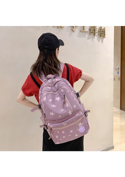 Küçük Taze Kız Okul Çantası Sevimli Ortaokul Öğrencisi Büyük Kapasiteli Sırt Çantası Kadın Yüksek Değerli Japon Baskı Sırt Çantası (Yurt Dışından) modelleri