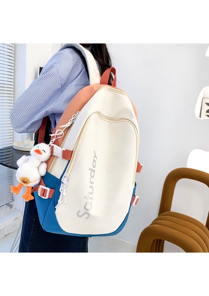 Kampüs Kız Sırt Çantası Büyük Kapasiteli Renkli Mektup Okul Çantası (Yurt Dışından) modelleri