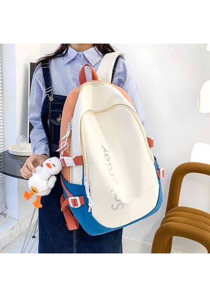 Kampüs Kız Sırt Çantası Büyük Kapasiteli Renkli Mektup Okul Çantası (Yurt Dışından) fırsatları