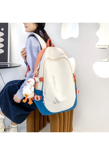 Kampüs Kız Sırt Çantası Büyük Kapasiteli Renkli Mektup Okul Çantası (Yurt Dışından) indirimleri