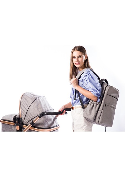 Yeni Su Geçirmez Moda Avrupa ve Amerikan Tarzı Anne Çantası Çok Fonksiyonlu Büyük Kapasiteli Çift Omuzlu Anne Çantası Anne Bebek Anne Sırt Çantası (Yurt Dışından) fiyatları
