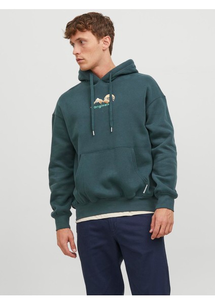 Jack & Jones Jorsılverlake Erkek Yeşil Sweatshirt 12242357-Green