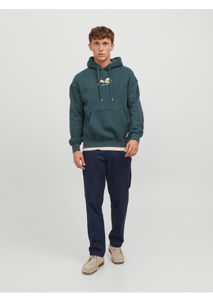 Jack & Jones Jorsılverlake Erkek Yeşil Sweatshirt 12242357-Green