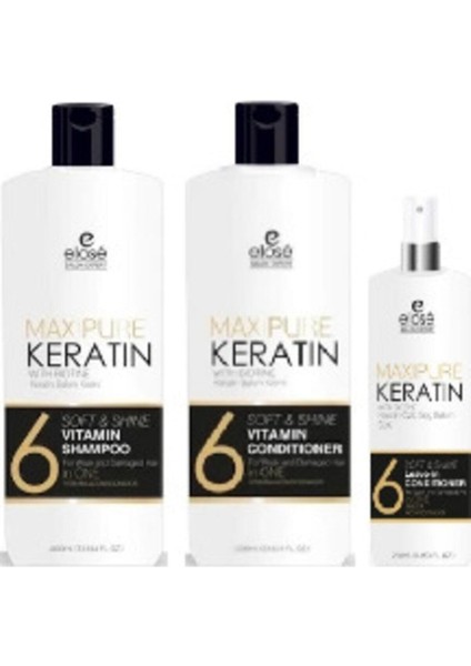 Keratin Özlü Saç Şampuanı (1000 Ml), Keratin Özlü Saç Kremi (1000 Ml), Keratin Özlü Saç Sütü (250ML)