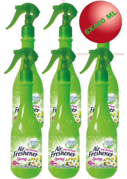 Fujı 6lı Neon Air Oda Spreyi Kalıcı Bahar Oda Kokusu Spring Beyaz Papatyalar 400 ml Oda Parfümü