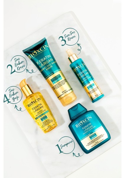 Keratin & Argan Onarıcı ŞAMPUAN300 ml + Kertin Argan Saç Bakım Yağı