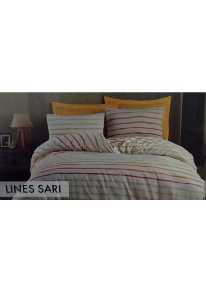 Lines Sarı Tek Kişilik Nevresim Takımı