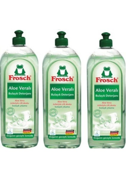 Aloe Veralı Bulaşık Deterjanı 750 ml 3 Lü Set Frosch Aloe