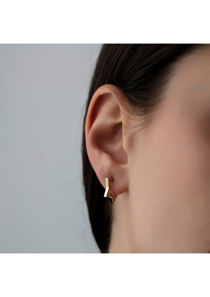 Altın Yıldız Düz Küpe