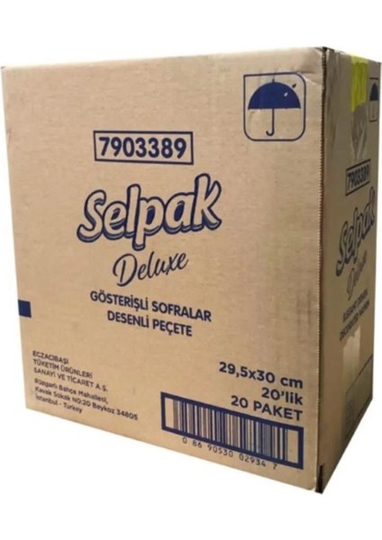 Deluxe Peçete 29,5 x 30 cm 20 Yaprak – 20 Paket (1 Koli)