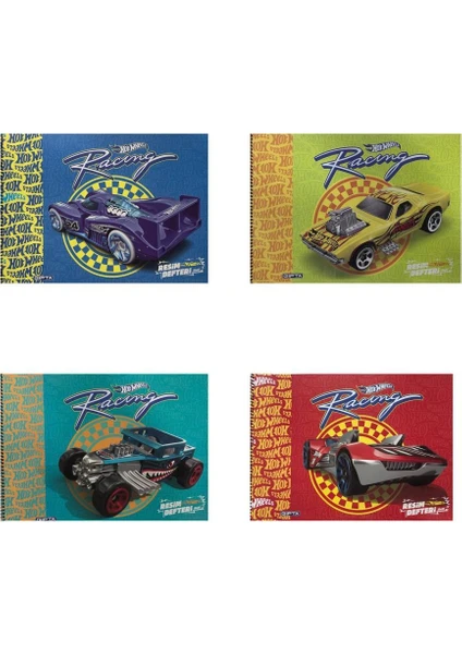 25 x 35 cm Hot Wheels Resim Defteri 15Yaprak 5437 4'lü