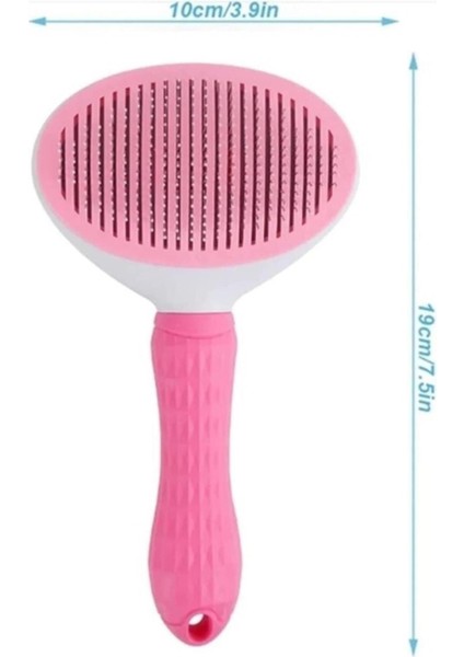 Clean Basmalı Oval Tarak Pembe