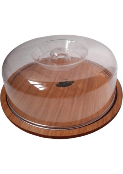 Kek Fanus Ahşap Kek Saklama ve Servis Fanus