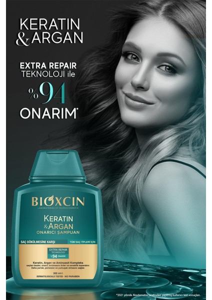 Keratin & Argan Onarıcı Şampuan 300ML + Kertin Argan Sıvı Saç Bakım Kremi
