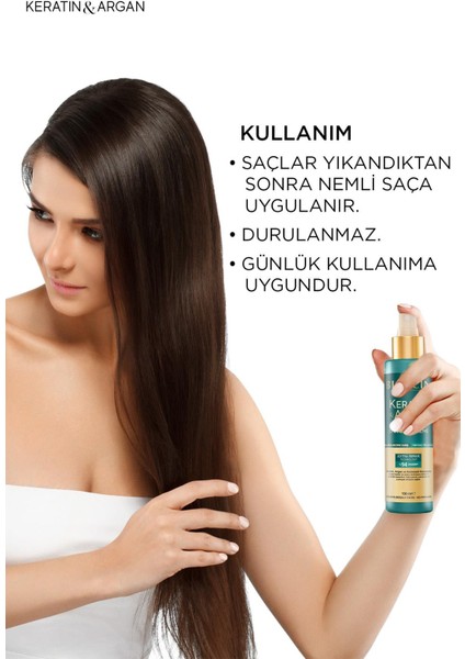 Keratin & Argan Onarıcı Şampuan 300ML + Kertin Argan Sıvı Saç Bakım Kremi