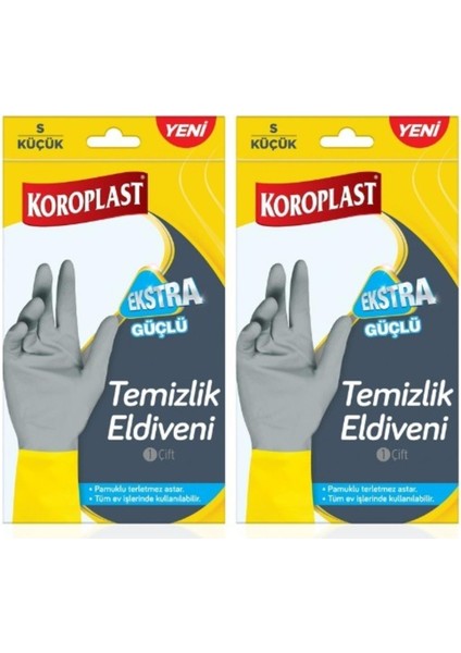 Yeni Ekstra Güçlü S Küçük Temizlik Eldiveni Pamuklu Terletmez Astar 2 Adet