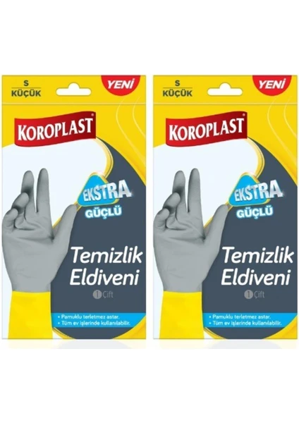 Yeni Ekstra Güçlü S Küçük Temizlik Eldiveni Pamuklu Terletmez Astar 2 Adet