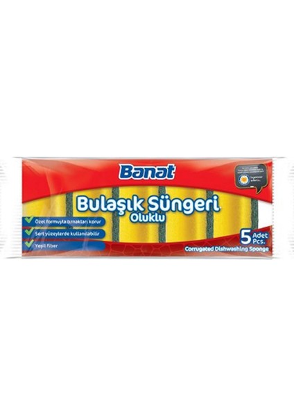Bella Oluklu Bulaşık Süngeri 5'li Paket