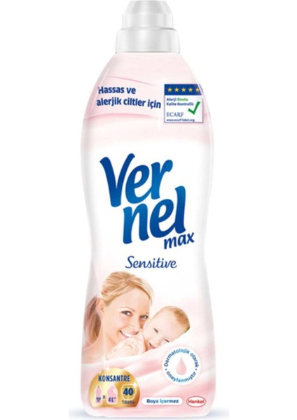 Max Sensitive Yumuşatıcı 40 Yıkama 960 ml