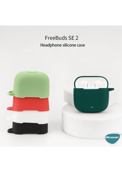 Huawei Freebuds Se 2 Kılıf Askılı Mat Silikon Koyu Yeşil