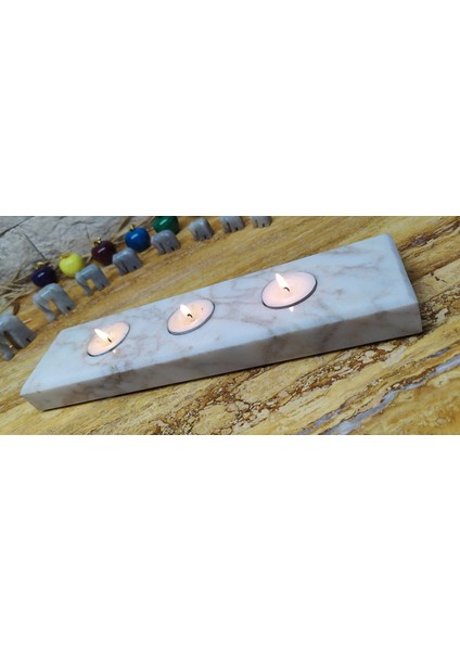 Mermer 4'lü Mumluk Tealight %100 Doğaltaş fiyatları