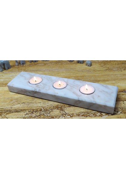 Mermer 4'lü Mumluk Tealight %100 Doğaltaş modelleri