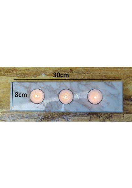 Mermer 4'lü Mumluk Tealight %100 Doğaltaş fırsatları