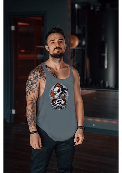 Listen Skeleton Gym Fitness Tank Top Sporcu Atleti