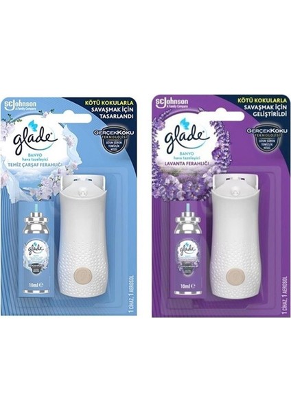 Banyo Cihaz ve Yedek Lavanta, 10 ml + Banyo Cihaz ve Yedek Temiz Çarşaf, 10 ml