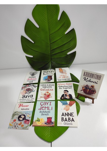 10 Lu Kahve Temalı Sunum Kartları (10X14CM)