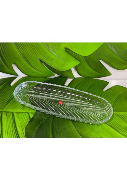 Cam Oval Kısa Kayık Sunumluk (32.5×13CM)