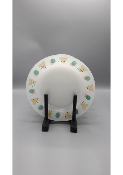 x 6 Adet Cam Desenli Cukur Tabak 22CM