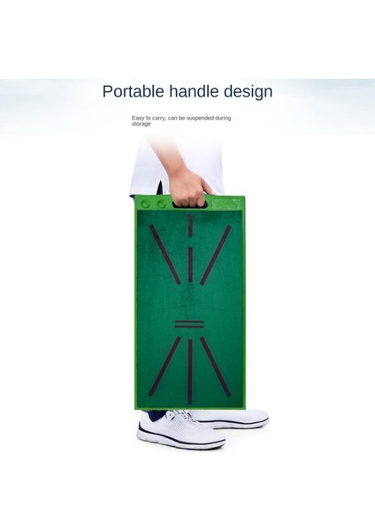 Golf Salıncak Mat Parça Kadife Yüzeyli Taşınabilir Lastik Pedi Golf Eğitim Paspasları Salıncak Algılama Vuruş B (Yurt Dışından)