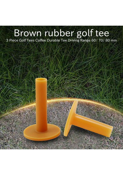 3 Parça Golf Tees Kahve Dayanıklı Tee Sürüş Aralığı 60/ 70/ 80 mm (Yurt Dışından) fiyatları
