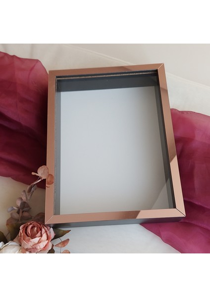 Siyah 30X40 cm Fotoğraf Bölümsüz Yarı Rose Gold Isimsiz Ledsiz Gül Saklama Kutusu modelleri