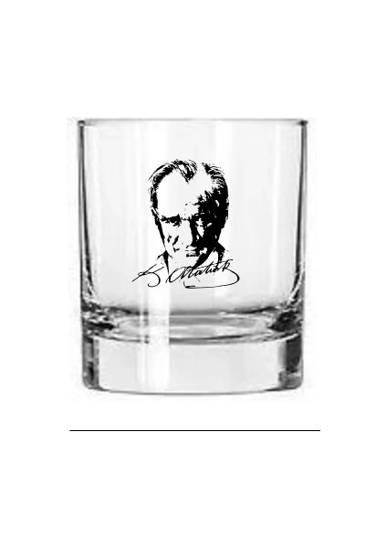 Atatürk İmza Baskılı Viski Bardağı