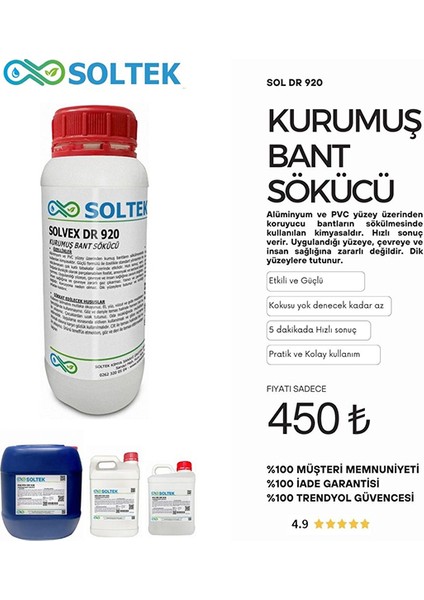 Soltek Kimya Kurumuş Bant Sökücü Solvex Dr 920