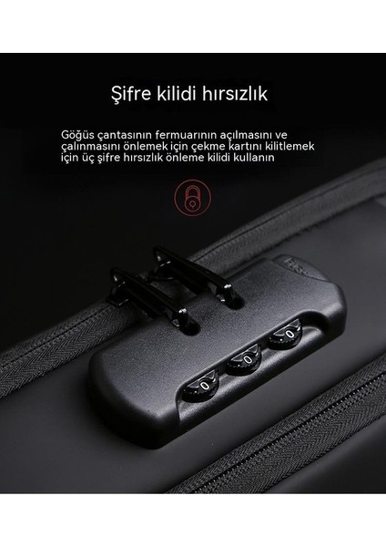 Go Biz Erkek Çantası, Rahat Göğüs Çantası, Erkek Omuz Çapraz Omuz Çantası, Su Geçirmez Oxford Kumaş Omuz Çantası, Şifre Kilidi Spor Eğlence Sırt Çantası (Yurt Dışından) modelleri