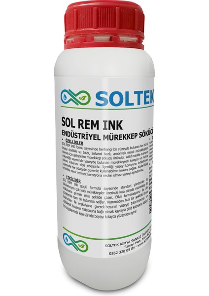 Soltek Kimya Mürekkep Boya  Sökücü - Sol Rem Ink