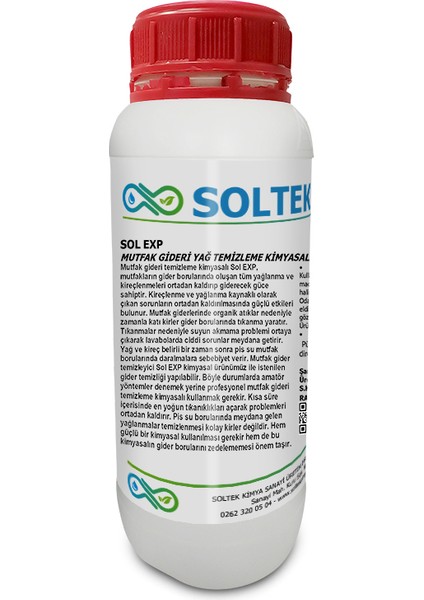 Soltek Kimya Mutfak Gideri Yağ Temizleme Kimyasalı - Sol Exp 2 kg