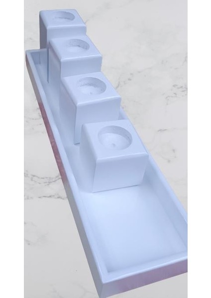 Hobi Adn Dekoratif Mumluk Ahşap Mdf Parlak Beyaz Model El Yapım