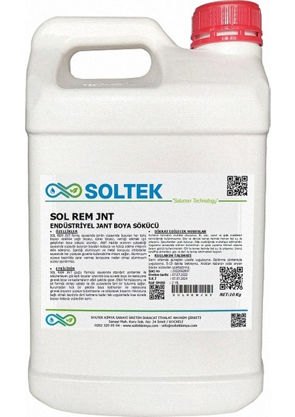 Soltek Kimya Ant Boya Çıkarıcı - Sol Rem Jnt 5 kg