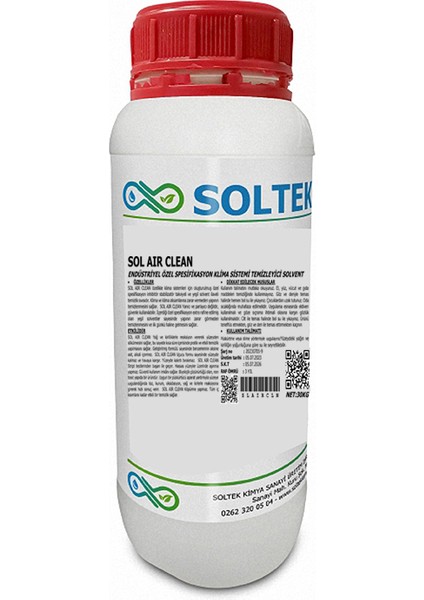 Soltek Kimya Klima Sistemi Temizleyici Solvent - Sol Aır Clean