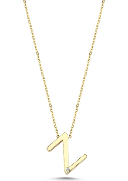 Altın Minimal Harf Kolye Z modelleri