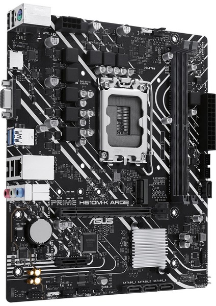 Prıme H610M-K Argb Intel H610 Lga1700 Ddr5 5600 Hdmı Vga M2 Usb3.2 Aura Rgb Matx (Prıme H610M-K Argb) Anakart