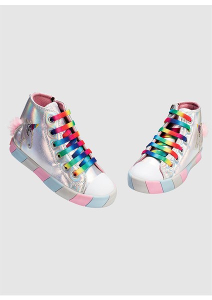 Unicorn Hologram Yandan Dikişli  Kız Sneakers